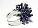 Ring Fingerring Perlenring blau lila Glasperlenring handgefädelt