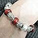 Armreif Thurcolas Style Charms Farbe rot und antikes Silber - 2