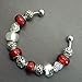 Armreif Thurcolas Style Charms Farbe rot und antikes Silber - 3