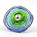 Edelstahl-Armreif mit Scheibe aus Murano-Glas in blau/grün/türkis, Glas-Schmuck, Wechsel-Schmuck, Unikat - 3