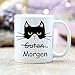 Wandtattoo Loft® Keramiktasse bedruckt Guten Morgen Katze Morgenmuffel Tasse / beidseitig / spülmaschinengeeignet