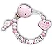 Schnullerkette mit Namen Herz Kleines Wunder der Welt Gravur Geschenk Taufe Geburt individuell Stern | Mädchen rosa Namenskette