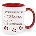 Kaffeebecher WELTBESTE MAMA ++ Tasse mit Namen Namentasse personalisiert nach Wunsch Weihnachts-Geschenk auch für Opa,Oma, Papa, Bruder, Schwester,...
