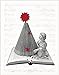 Weihnachtskarte, Weihnachtsbaum,für Buchliebhaber, mit handgemachtem Umschlag aus Buchseiten,als Buchgutschein, für Leseratten, nostalgische Klappkarte mit Weihnachtsbaum aus einem Buch - 2
