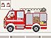 Wandtattoo "Feuerwehrauto kantig XS" Wandaufkleber Feuerwehrwagen für Junge Kinderzimmer individualisierbar