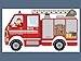 Wandtattoo „Feuerwehrauto kantig XS“ Wandaufkleber Feuerwehrwagen für Junge Kinderzimmer individualisierbar - 3