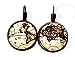 Antike Weltkarte ☀ Kleine Vintage Globus Ohrringe bronze 12mm, handmade