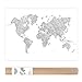 Weltkarte zum Ausmalen mit Mandala Mustern - Mandala Weltkarte - politische Weltkarte Länder - Weltkarte Malbuch - Weltkarte Malen - DIY Dekoration - Ausmalen zur Entspannung - Reisekarte
