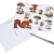 4 Stk. Postkarten Pilz, Eichhörnchen, Grußkarte, Ansichtskarte, Miniposter, Kunstkarte vintage "Eichhörnchen" Din A6 -