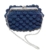 AGATA - Handmade in Italy - Handtasche elegant. Blau. Evening blue clutch purse with silvery vintage kiss clasp. - 