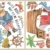 Aufkleber Sticker Wandtattoo - Piratenset mit 70 Einzelaufklebern, handgezeichnet, auf 6 Bögen im Format A4 - 