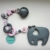 Beißkette Schnullerkette mit Namen Gravur Glocke Silikon Elefant Motorik Geschenk Taufe Geburt individuell Stern | Mädchen rosa Namenskette - 