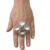 Bergkristall Ring, massiv und schwer (Sterlingsilber 925) 3 Steine Ring - 