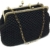 BRIGITTA - Handmade in Italy - Handtasche elegant. Schwarz. Evening black clutch purse with golden vintage kiss clasp. -