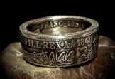 Coinring, Münzring, Ring aus sehr alter Münze (1 Florin/Gulden, Österreich 1860 ), 900er Silber - Double Sided coin ring - Größe 63 (20.1), handgeschmiedetes Unikat -