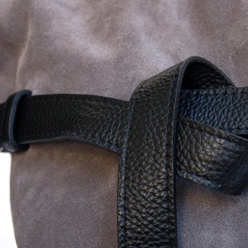 Damenhandtaschen wildleder handgefertigten grau/schwarz - 