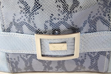 Echtleder Handtasche Blau Töne kombiniert mit Jeans - 