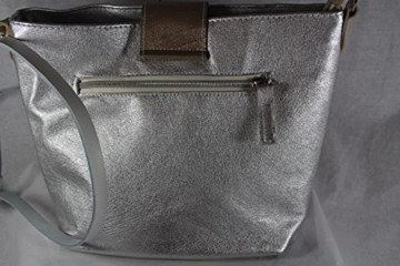 Echtleder Handtasche silber/weiss/beige/gold - 