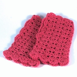 Estrella Handstulpen pink Blütenmuster - Baumwolle -