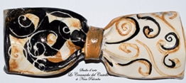 Fliege Keramik Antiquae Gold Linie Piece Unique Hergestellt und von Hand bemalt Le Ceramiche del Castello Made in Italy Maße: 11 x 4.5 cm. -
