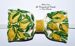 Fliege Keramik Zitronen Linie Piece Unique Hergestellt und von Hand bemalt Le Ceramiche del Castello Made in Italy Maße: 10 x 5 cm. -