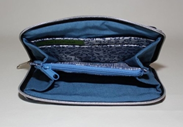 Geldbörse | Portemonnaie | Brieftasche | Geldbeutel | Clutch | umlaufender Reißverschluß | Handarbeit | Unikat | Äpfel blau grün retro - 