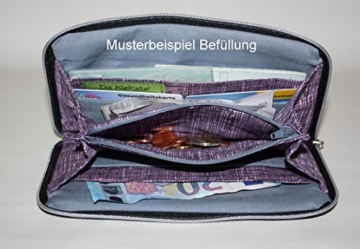 große Geldbörse | Portemonnaie | Brieftasche | Geldbeutel | Clutch | umlaufender Reißverschluß | Handarbeit | Unikat | rosa Sterne - 