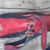 Handtasche Echtleder rot kombiniert mit Jeans - 