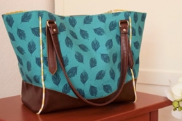 Handtasche Schultertasche aus Designerstoff, vergrößerbar, Handgefertigt Einzelstück Unikat -