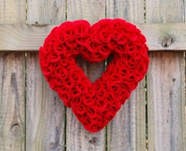 Herz-Kranz* Valentinstag* Hochzeit* Dekoration* Geschenk*Handmade *Rot* ca 18cm -