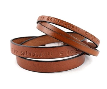 Hochwertiges Freundschaftsarmband mit Gravur. PArtnerarmband mit individuellem Text - Die Geschenkidee für Männer und Frauen- Lederarmband mit Gravur für Herren & Damen. Zweifach gewickeltes Leder in schwarz, grau, braun oder silber mit Magnetverschluss. Personalisierbar durch gravierten Wunschtext. Handmade in Germany! Das persönliche und individuelle Weihnachtsgeschenk für den Partner oder die Partnerin! Den Fraund oder die Freundin oder einfach an den Lieblingsmensch! - 