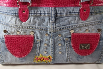 Jeans Handtasche kombiniert mit Echtleder - 