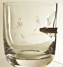 Johnnie Walker Whisky Glas WhiskyGläser mit realem Geschoß Kaliber-Typ FMJ 7,85/.308 . Mit Gravur Option. Einzigartiges Geschenk -