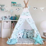 Kinder Tipi Zelt mit 4 Stangen Wimpelkette Bodenmatte,Spielzelt, Kinder Tipi, Kleinkinder Tipi, Tipi Zelt, Tipi, Spielhaus, Kinderzimmer Dekor, Wigwam ... -