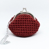 LOLA - Handmade in Italy - Handtasche elegant. Kleine Kupplung. Rot. Evening red clutch purse / coin wallet, with vintage kiss clasp. -