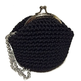 MATILDE - Handmade in Italy - Handtasche elegant. Kleine Kupplung. Schwarz. Evening black clutch purse / coin wallet, with vintage kiss clasp. -