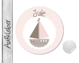 Namensaufkleber • Boot rosa • 24 Stück (N88) Aufkleber / Sticker vom Papierbuedchen -