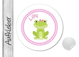 Namensaufkleber • Froschmädchen • 24 Stück (N12) Aufkleber / Sticker vom Papierbuedchen -