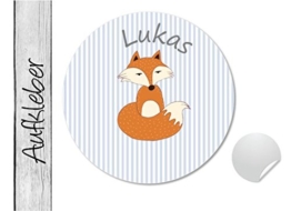 Namensaufkleber • Fuchs • 24 Stück (N13) Aufkleber / Sticker vom Papierbuedchen -