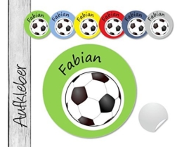 Namensaufkleber • Fußball • 24 Stück (N71) Aufkleber / Sticker vom Papierbuedchen -
