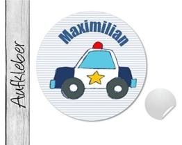 Namensaufkleber • Polizei • 24 Stück (N52) Aufkleber / Sticker vom Papierbuedchen -