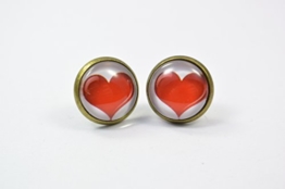 Ohrstecker Ohrringe Ohrschmuck Herz rot Liebe Valentinstag -