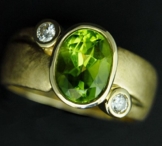 Peridot Ring Brillant 585 Gelbgold -