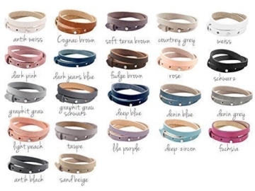 Personalisiertes Lederarmband mit Wunschfotos und Namen. - 