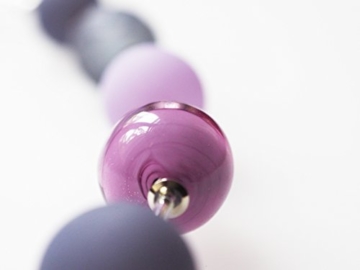 Polariskette violett grau mit Muranoglas und böhmischen Glasperlen Kette Collier Unikat - 