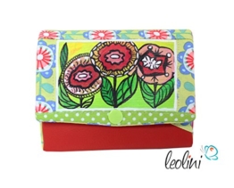 Portemonnaie Geldbeutel Brieftasche Geldbörse Blumen - handmade, Unikat von Leolini -