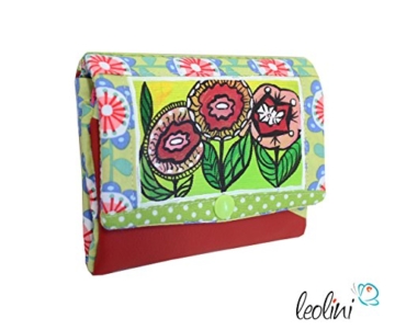Portemonnaie Geldbeutel Brieftasche Geldbörse Blumen - handmade, Unikat von Leolini - 