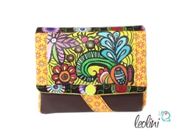 Portemonnaie Geldbeutel Brieftasche Geldbörse Blumen - handmade, Unikat von Leolini -