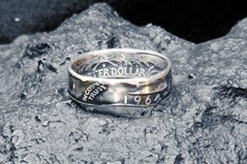 Ring aus Münze, 900er Silber - Double Sided coin ring - Größe 60 (19.1), handgeschmiedetes Unikat - 