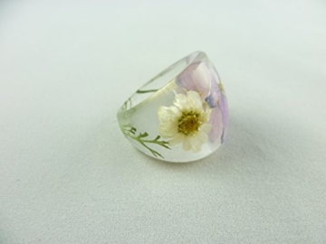 Ring mit kleiner Margerite und zartlila Hortensie - 